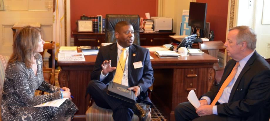 Senator Dick Durbin (D-IL) met with U.S. Representative Cheri Bustos (IL-17) and Director of the Federal Bureau of Prisons Charles Samuels to discuss Thomson Prison.